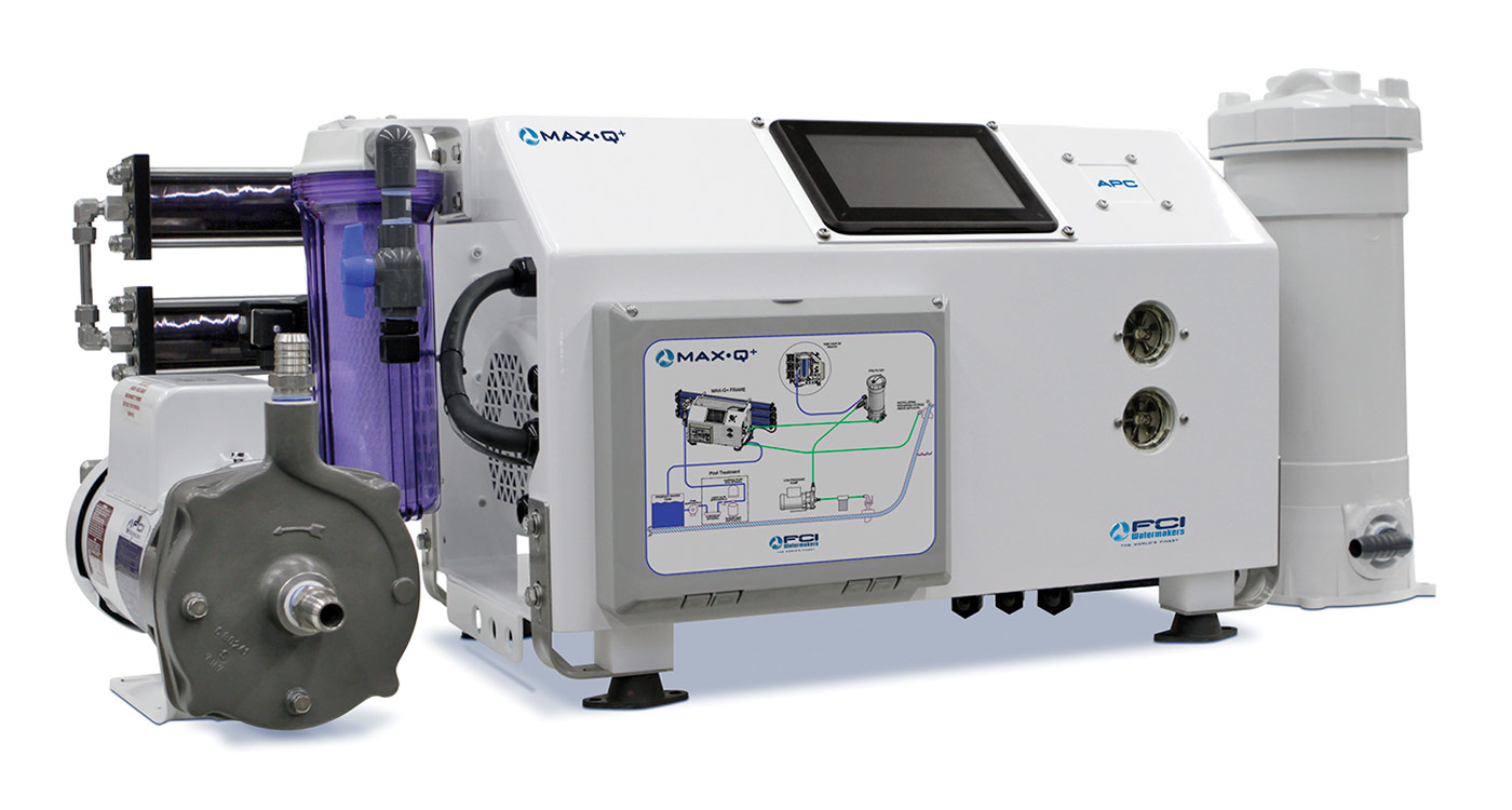 FCI Max Q Plus framed seawater reverse-osmosis watermaker
